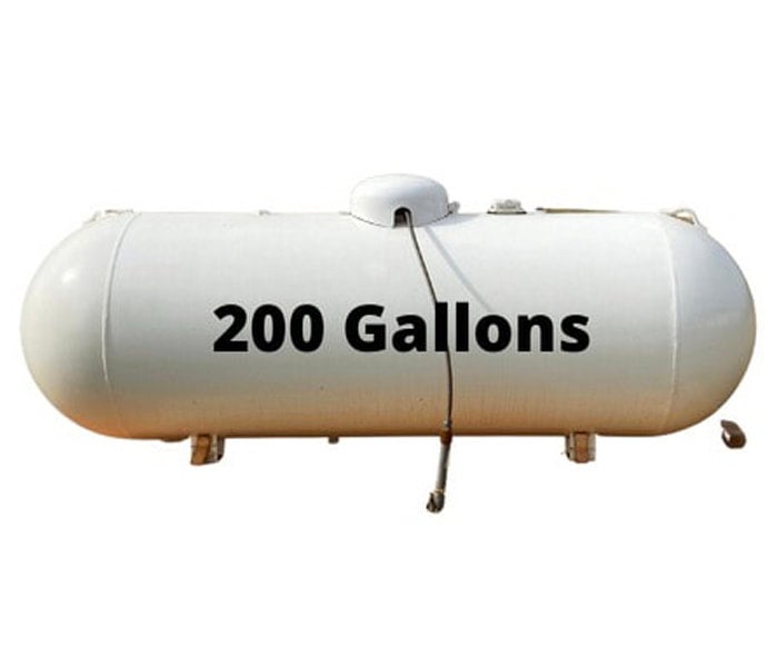 200 gallon propane on sale tank